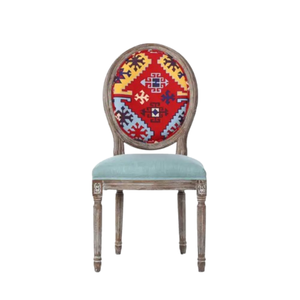 Antique Luxury <b>Dining</b> <b>Chair</b> Wood <b>Velvet</b> Linen Fabric For Home Furniture With European Design Round Back <b>Chair</b> Direct Factory - Product Image 3