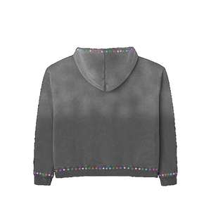 <b>Rhinestone</b> <b>Hoodie</b> Custom Pullover Acid Wash <b>Hoodie</b> Men Screen Printed logo Heavyweight Fleece Vintage Distressed Hoodies - Product Image 3