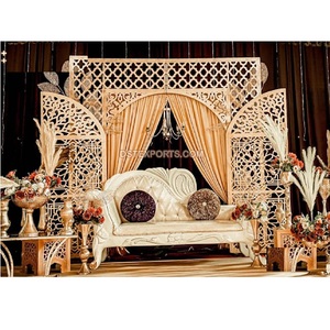 Paneles Decorativos con Corte Láser para Bodas de Estilo Árabe, Panel Dorado con Corte Láser Elegante para Escenario de Boda, Decoración Moderna para Bodas, Precio de Fábrica - Product Image 1