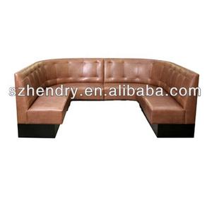 आधुनिक एल-आकार के पीले रंग के आकार के पीले रंग के चमड़े के असबाब के लिए बार लाउंज केटीवी नाइट क्लब रेस्तरां फर्नीचर - Product Image 6