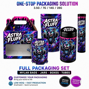Custom Smell Proof Die Cut Mylar Packaging Set Printed Bags Boxes and <b>Jars</b> OEM ODM Factory Supply - Product Image 1