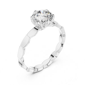 Anillo Solitario de Diamante Cultivado en Laboratorio de 1 Quilate, Corte Redondo, Oro Blanco de 14K, Certificado IGI, para Uso Diario de Mujeres |   Diamante Cultivado Nuevo - Product Image 5