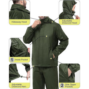Ensemble imperméable respirant en peau de mouton imprimée, faible MOQ, avec logo personnalisé, veste coupe-vent durable et pantalon, toutes saisons - Product Image 2