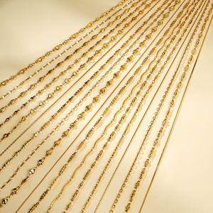 Semplice Collana a Catena Classica da Donna in Acciaio Inossidabile Placcato Oro 18K, Gioielli di Tendenza Fai-da-Te all'Ingrosso con Stili a Corda/Serpente/Veneziana - Product Image 1