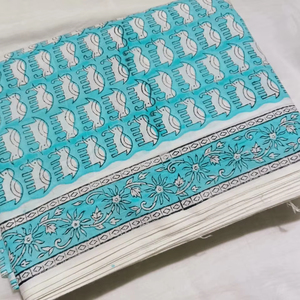 Tela de algodón estampada a mano 100%, diseño indio tradicional, prendas artesanales con muchos colores - Product Image 1