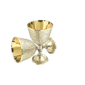 Premium Handcrafted Brass Chalice | Royal Vintage <b>Goblet</b> Design | Intricate Engraving Decorative Cup | Classic Home Decor - Product Image 1