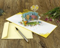 Fabricante profesional Tarjeta 3D de animales divertidos Tarjetas de regalo de felicitación emergentes para cumpleaños de Vietnam