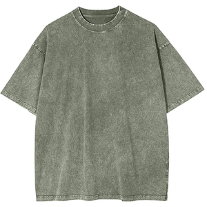 Moda de peso pesado al por mayor fabricantes de ropa de hombre personalizado 100% algodón Vintage lavado ácido camiseta para hombres - Product Image 3