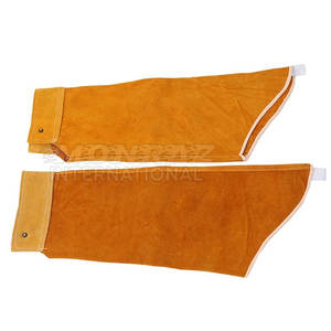 2025 Leather Welding <b>Arm</b> Sleeves Flame Retardant Protection Heavy Duty Cowhide Leather Welding <b>Arm</b> Heat Resistant - Product Image 1