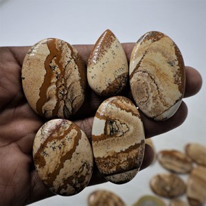 IRFAN GEMS Cabochons en Jaspe Naturel Faits à la Main, Formes et Tailles Mixtes 10-40mm, Pierres Précieuses Polies à la Main pour la Fabrication de Bijoux - Product Image 1
