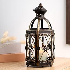 Linternas de velas de hierro decorativas marrones antiguas para bodas en interiores y exteriores y decoración de paridades recién llegado disponible aquí - Product Image 5