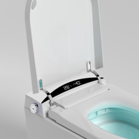 Toilette intelligente en céramique à chasse d'eau automatique à rabat Séchage à l'air chaud Monté au sol Allongé Comprend Siège Chauffage Salle de bain Sanitaire