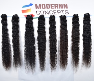 Vente en gros d'extensions de cheveux humains indiens vierges bouclés naturels cuticule brute alignée avec le style brillant Vague naturelle Vague profonde lâche - Product Image 2