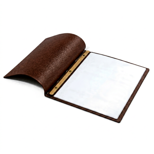 Carpeta de Menú de Cuero PU Marrón para Restaurante, Cafetería, Bar - Product Image 1