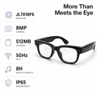 Lunettes Intelligentes IA M88-S Noir Brillant Monture Rectangulaire Surdimensionnée Enregistrement Mains Libres Traduction