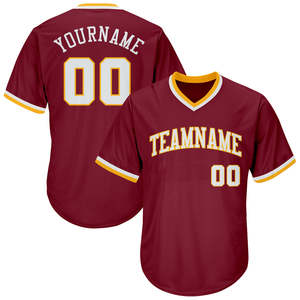 Sudadera de béisbol con cuello en V para hombre, ropa deportiva de poliéster transpirable por sublimación, práctica de equipo de manga corta holgada - Product Image 1