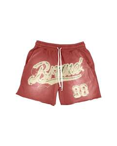 Personalizado mezcla de algodón sólido color liso sol desteñido desgastado bordado cordón cintura bolsillo lateral pantalones cortos para hombres - Product Image 5