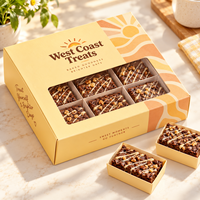 Boîte à dessert personnalisée AT PACK pour brownies avec fenêtre et inserts – Emballage de boulangerie personnalisé pour gâteaux, biscuits et cadeaux