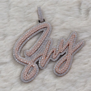 Colgante de diseño Hip Hop de plata 925 de lujo con Moissanite Diamond Iced Money Bag Bail Personalizable Party Jewelry Colgantes Charms - Product Image 2