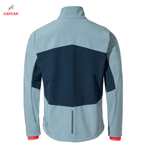 Nouvelle veste softshell écologique à logo personnalisé sur le devant, vêtements d'hiver pour hommes, fermeture éclair - Product Image 2
