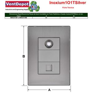 Modulo telefonico, MXIUV-002, 2 pezzi, presa telefonica/coassiale, RJ11 CAT3, argento, acciaio inossidabile/PC. - Product Image 4