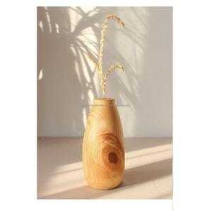 Florero de mesa de madera maciza natural hecho a mano maceta de madera artesanías de decoración del hogar - Product Image 2