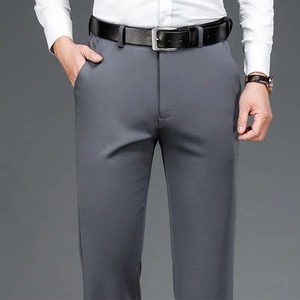 กางเกงผู้ชายกางเกงลำลองธุรกิจแบบบางสำหรับฤดูร้อนสีทึบยืดหยุ่นสบายทรงหลวม - Product Image 3