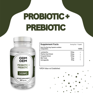 ODM OEM Prébiotique et Probiotique 60 Capsules Complément Herbal Marque Privée Soutien Naturel Digestif et Immunitaire pour Hommes et Femmes - Product Image 4