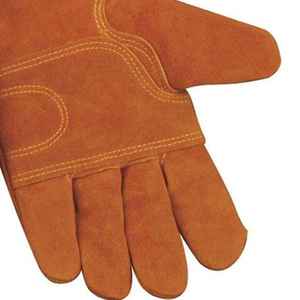 Guantes de conducción de cuero cómodos Guantes de conducción de cuero de vaca resistentes divididos ligeros Guantes de conducción de cuero antivibración de grano de seguridad - Product Image 5