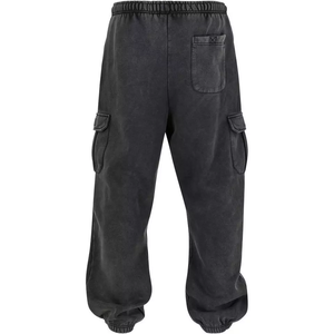 Pantalones de chándal transpirables ecológicos OEM Cargo Jogger para hombre 100% algodón lavado con ácido clásicos pierna recta logotipo personalizado excelente - Product Image 3