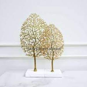 Diseñador de hojas Chapado en oro Tamaño y color personalizados con base de mármol de color blanco Acentos decorativos para el hogar Objetos y esculturas - Product Image 4