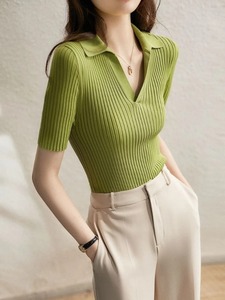 Camisas de polo de diseño elegante de tendencia 100% camisas de polo de algodón para mujer nueva camisa de mujer transpirable al por mayor - Product Image 6