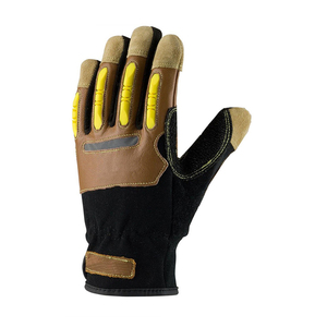 Gants à impact élevé en cuir de coton de qualité supérieure avec protection TPR Gants de travail robustes pour hommes Sécurité industrielle - Product Image 3