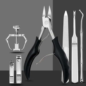 8-Piece German Stainless Steel Manicure Pedicure Kit Nail <b>File</b> Scissor Pusher Beauty Set PU Zipper <b>Case</b> Box Packaging - Product Image 3