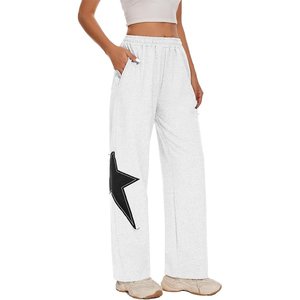 Ventas al por mayor Slim Fit Pantalones Star Patchwork Whole Stretch Long Flare Mujeres Yoga Sport Casual Girl's Sweatpants - Product Image 2