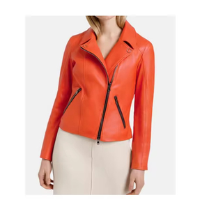 Veste en cuir véritable pour femme offrant une coupe équilibrée et un look élégant conçu pour améliorer toutes sortes de combinaisons de tenues - Product Image 1