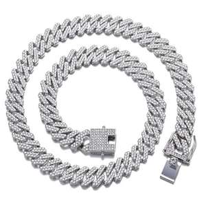 Cadena cubana de diamante de moissanita brillante Premium con cierre fuerte collar de peso pesado joyería personalizada para hombres fiesta regalo de boda - Product Image 2