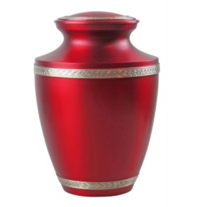 Urna de cremación de latón con tira de Peltre y urnas funerarias de metal con acabado de color rojo, urnas de cremación de latón de gran venta - Product Image 1
