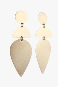 ทำด้วยมือชุบทองทองเหลืองเคลือบเงาต่างหูแฟชั่นหลายรูปทรงเสน่ห์ทำด้วยมือเครื่องประดับต่างหู - Product Image 4