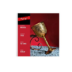 ถ้วยทองเหลืองแท้หรูหราสำหรับตกแต่ง |   แก้วแกะสลักลายโกธิคสไตล์ยุคกลาง ของขวัญเครื่องใช้บนโต๊ะอาหาร งานฝีมือระดับพรีเมียม - Product Image 2