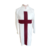 Tunique de régalia des Chevaliers Templiers en polyester et coton, tissée en soie respirante, costumes uniformes