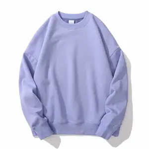 Vente en gros de sweatshirts à col rond unisexes surdimensionnés en coton 420 g/m² brodés personnalisés