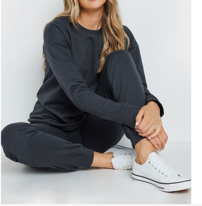 Vêtements pour femmes-Hiver 2 pièces-Survêtement décontracté à capuche-Pantalon-Lettre imprimée-Sweat-shirt ample à capuche en polaire - Product Image 3