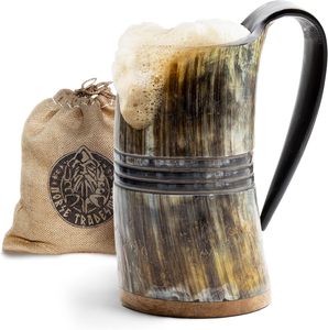 Mug en corne de buffle de style animal, forme naturelle, étanche, fait main, cadeau de mariage, Rani Industries Inde - Product Image 1