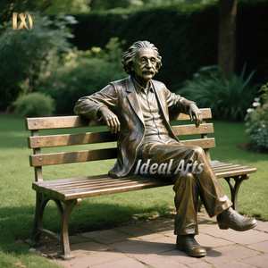 Estatua de Einstein de bronce fundido de tamaño real, figura de científico clásico, escultura para jardín al aire libre, decoración de parque escolar - Product Image 3