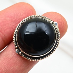 Anillo de piedras preciosas de ónix negro de Plata de Ley 925, joyería hecha a mano, anillo de estilo bohemio de plata, joyería para mujer, regalo de boda para esposa - Product Image 2