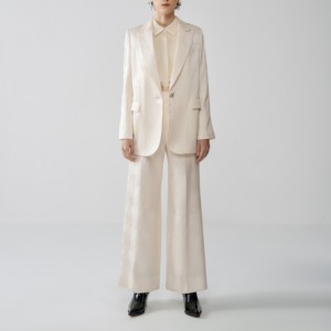 HANNAH-pantalones de cintura alta para hombre, prenda de vestir, con ajuste Regular, de cintura alta, color blanco, con nombre de marca - Product Image 1