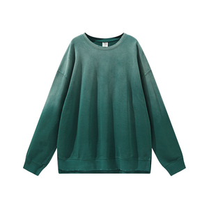 Sweat-shirt à col rond pour homme OEM 360g, grande taille, dégradé, 100% coton, French Terry, teinture par immersion, lavage à l'acide, logo personnalisé, taille plus - Product Image 4