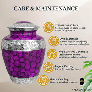 โกศบรรจุอัฐิแบบอเมริกัน สีม่วงเงิน ขนาด 10 นิ้ว คุณภาพพรีเมียม เป็นมิตรกับสิ่งแวดล้อม ทนทาน ปรับแต่งได้ 220 - Product Image 5