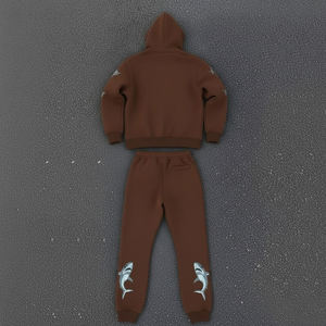 Survêtement en molleton de coton brodé personnalisé pour homme, vêtements d'hiver, ensemble de survêtement à capuche pour homme, vêtements de sport et vêtements décontractés, survêtements - Product Image 2